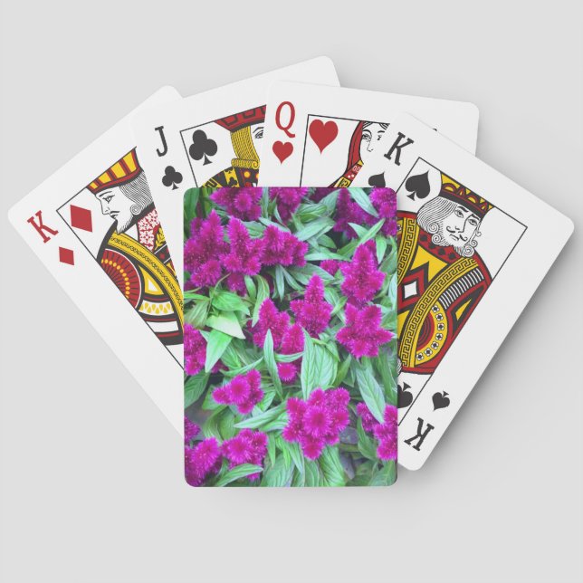 Baraja De Cartas Tarjetas de juego de flores rosadas (Reverso)