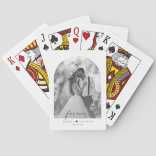 Baraja De Cartas Tarjetas de juego de fotos de boda minimalista mod