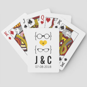 Baraja De Cartas Tarjetas de juego de gafas amarillas y geky
