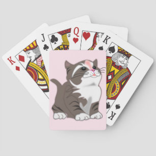 Baraja De Cartas Tarjetas de juego de gatito bebé rosa - Personaliz