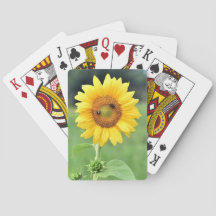 Tarjetas de juego de girasol feliz