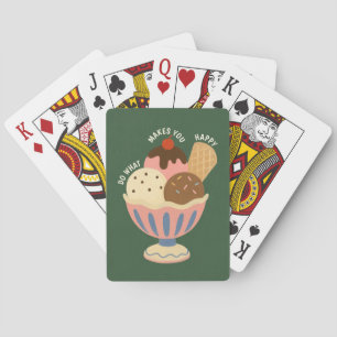 Baraja De Cartas Tarjetas de juego de helado sundae retro lindas