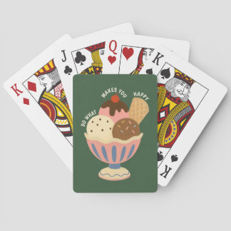 Baraja De Cartas Tarjetas de juego de helado sundae retro lindas