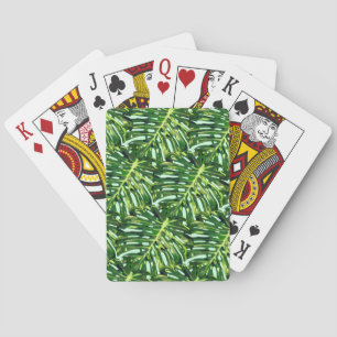 Baraja De Cartas Tarjetas de juego de hojas verdes