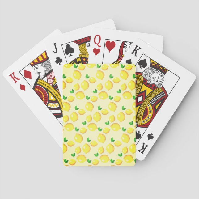 Baraja De Cartas Tarjetas de juego de limón amarillo (Reverso)