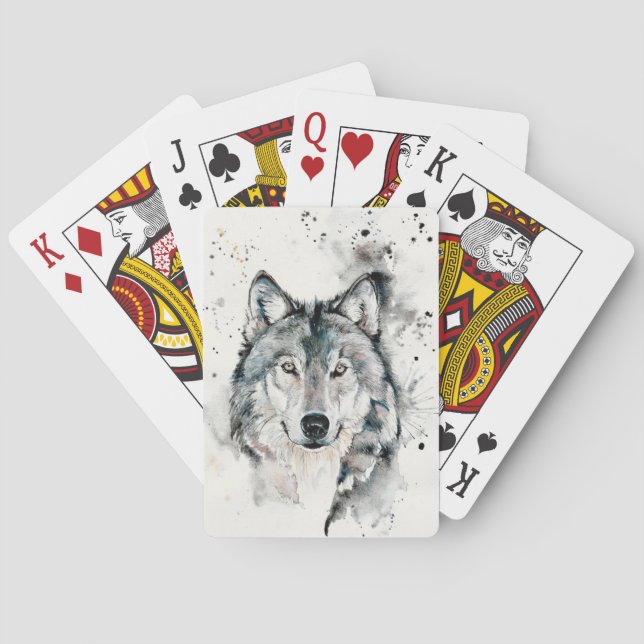 Baraja De Cartas Tarjetas de juego de maleta lobo (Reverso)