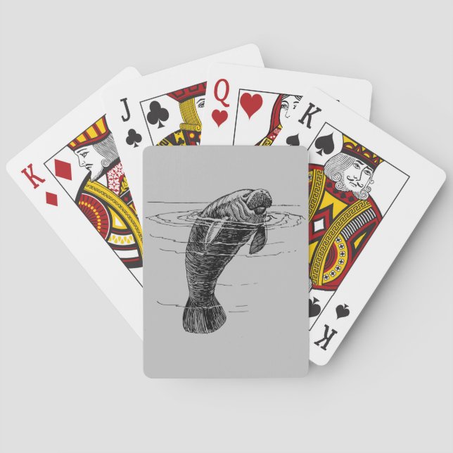 Baraja De Cartas Tarjetas de juego de manatí (Reverso)