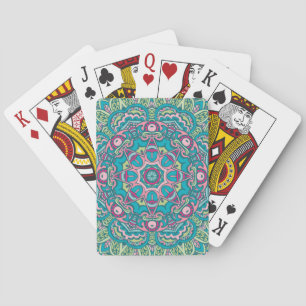 Baraja De Cartas Tarjetas de juego de Mandala azul/verde
