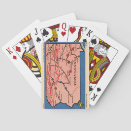 Baraja De Cartas Tarjetas de juego de mapa vintage de Pensilvania