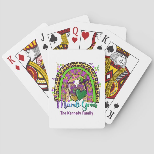 Baraja De Cartas Tarjetas de juego de Mardi Gras arcoíris (Reverso)