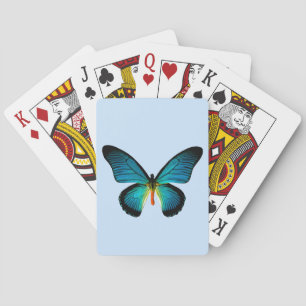 Baraja De Cartas Tarjetas de juego de mariposa azul