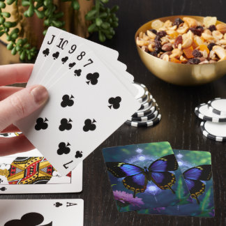 Baraja De Cartas Tarjetas de juego de Mariposa Azul Hermosa