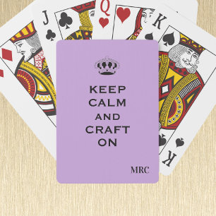 Baraja De Cartas Tarjetas de juego de monograma de lavanda personal