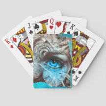 Tarjetas de juego de ojos azules