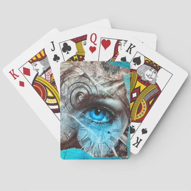 Baraja De Cartas Tarjetas de juego de ojos azules (Reverso)