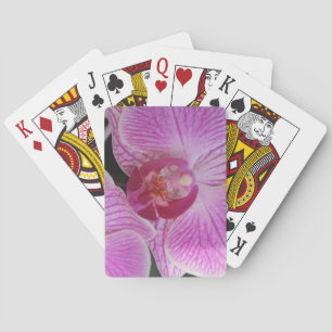 Baraja De Cartas Tarjetas de juego de orquídea rosa con flores