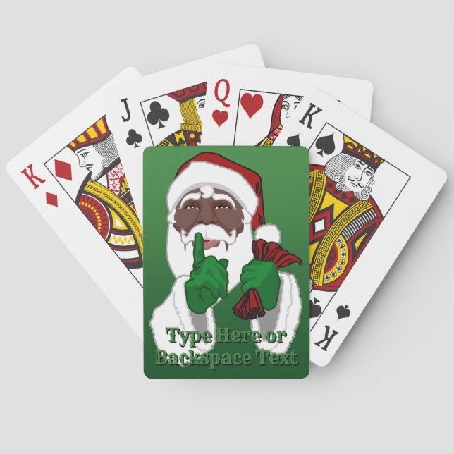 Baraja De Cartas Tarjetas de juego de Papá Noel Africano Personaliz (Reverso)