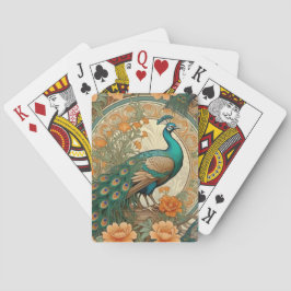 Baraja De Cartas Tarjetas de juego de pavo real elegantes