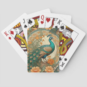 Baraja De Cartas Tarjetas de juego de pavo real elegantes