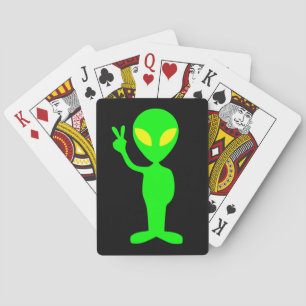 BARAJA DE CARTAS TARJETAS DE JUEGO DE PAZ DE ALIENÍGENA VERDE PARA