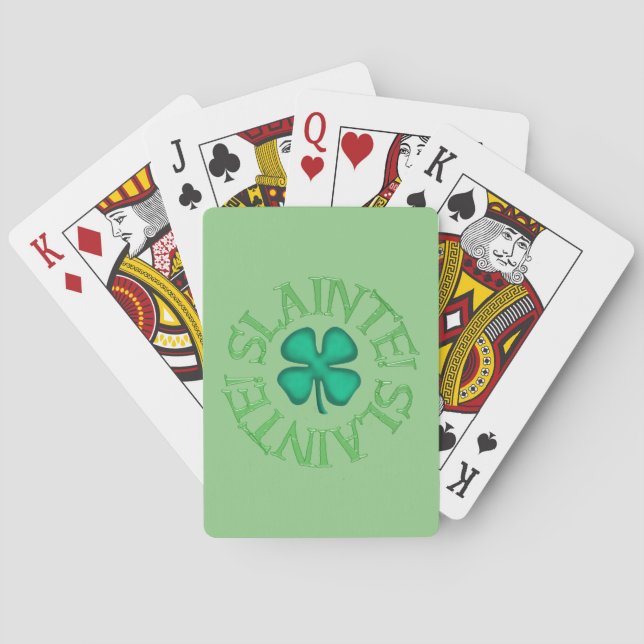 Baraja De Cartas Tarjetas de juego de póquer verde sin ligar (Reverso)