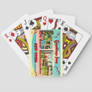 Baraja De Cartas Tarjetas de juego de postal antigua de Long Island