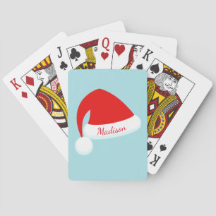 Baraja De Cartas Tarjetas de juego de Red Santa Hat personalizadas