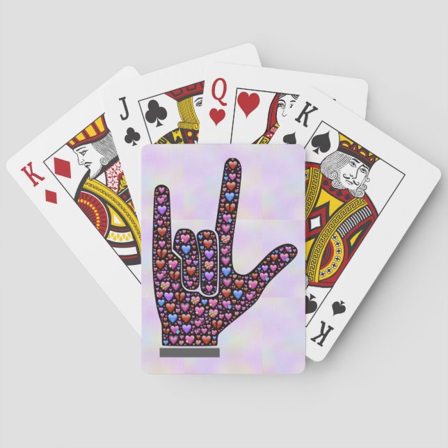Baraja De Cartas Tarjetas de juego de Rótulo Love Hand (Reverso)