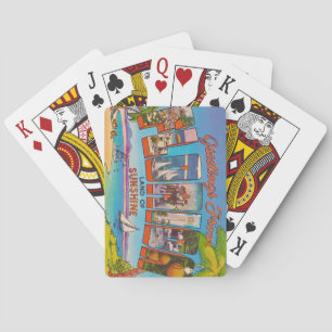 Baraja De Cartas Tarjetas de juego de saludo vintage coloridas de F