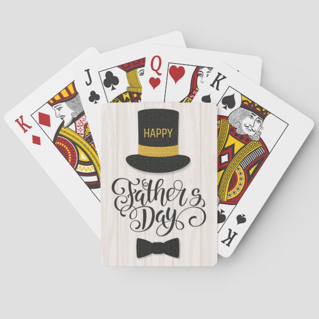 Baraja De Cartas Tarjetas de juego de sombrero Top Hat "Happy Fathe (Reverso)