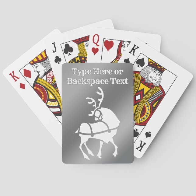 Baraja De Cartas Tarjetas de juego de vacaciones Tarjetas de reno p (Reverso)