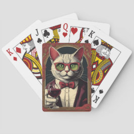 Baraja De Cartas Tarjetas de juego de vino para beber gato