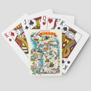 Baraja De Cartas Tarjetas de juego del colorido mapa vintage de Mic