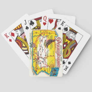 Baraja De Cartas Tarjetas de juego del mapa de postales de Pennsylv
