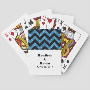 Baraja De Cartas Tarjetas de juego del Purpurina de chequeo azul Ch