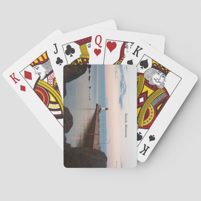Baraja De Cartas Tarjetas de juego Duluth Harbour North Pier Light (Reverso)