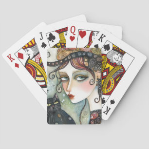 Baraja De Cartas Tarjetas de juego elegantes para mujeres y gatos