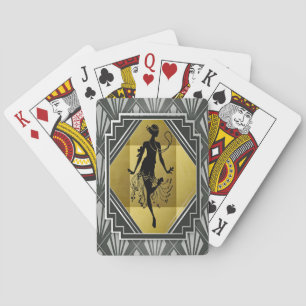 Baraja De Cartas tarjetas de juego flapper chica