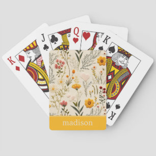 Baraja De Cartas Tarjetas de juego florales botánicas personalizada