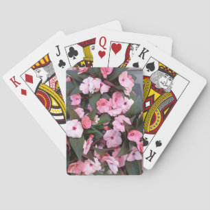 Baraja De Cartas Tarjetas de juego florales rosadas elegantes