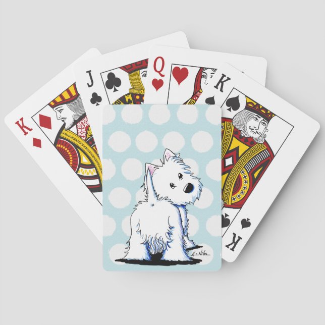 Baraja De Cartas Tarjetas de juego Fluffybutt Westie (Reverso)