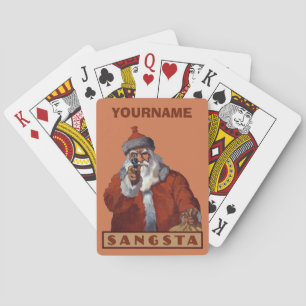Baraja De Cartas Tarjetas de juego Gangsta Santa personalizado