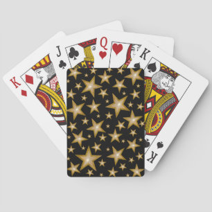 Baraja De Cartas Tarjetas de juego Gold Stars Black