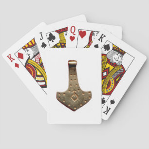 Baraja De Cartas Tarjetas de juego Gold Thor Hammer white Poker