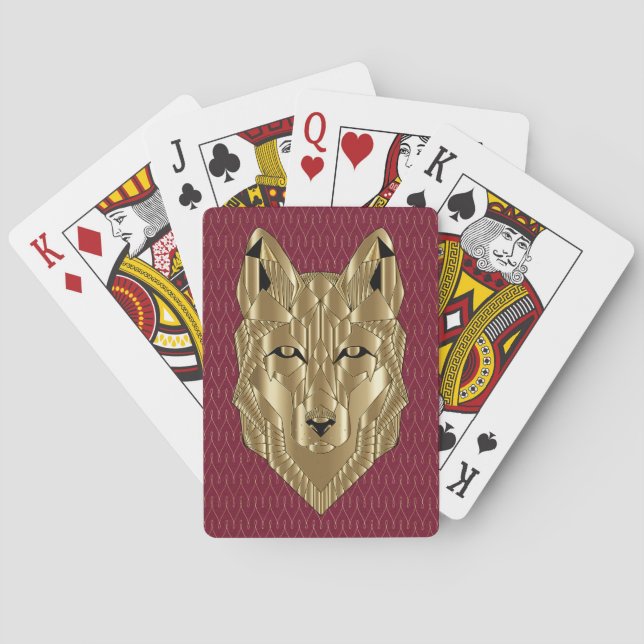 Baraja De Cartas Tarjetas de juego Gold Wolf (Reverso)