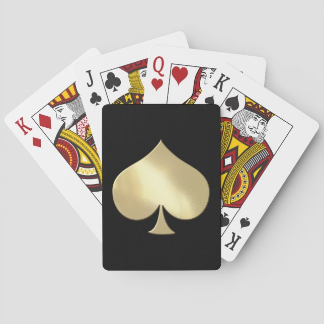 Baraja De Cartas Tarjetas de juego Golden Metalizado Spade Poker (Reverso)