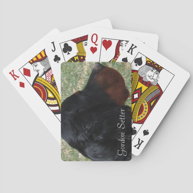 Baraja De Cartas Tarjetas de juego Gordon Setter Head (Reverso)