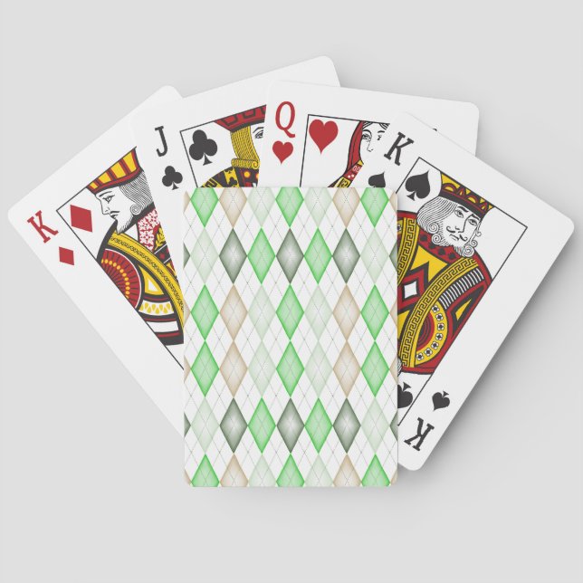 Baraja De Cartas Tarjetas de juego Green Argyle (Reverso)