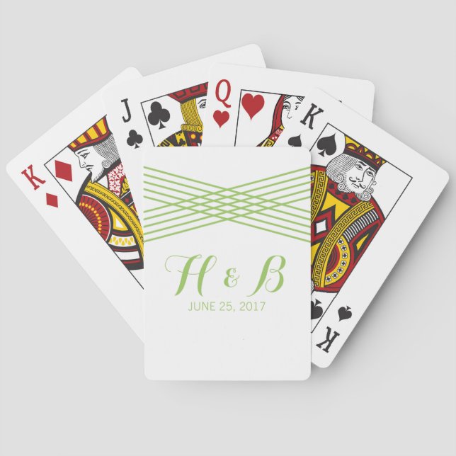 Baraja De Cartas Tarjetas de juego Green Modern Deco (Reverso)