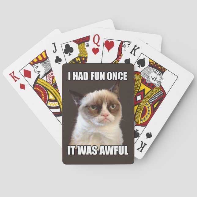 Baraja De Cartas Tarjetas de juego Grumpy para gatos (Reverso)